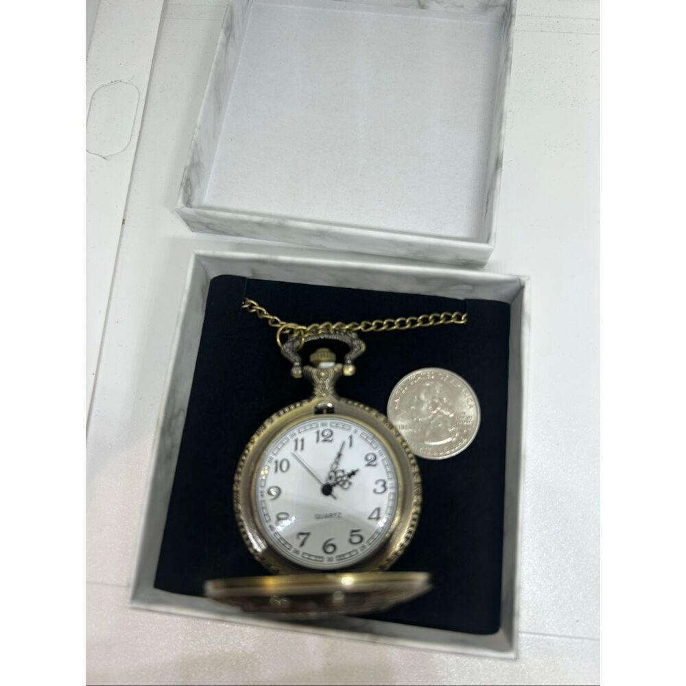 🚔 Police Pocket Watch Necklace – “To Protect & Serve” – Antique Bronze – Gift B - Picture 2 of 4